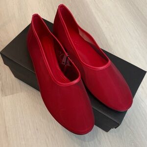 NWT Massimo Dutti red mesh ballet flats 🍒